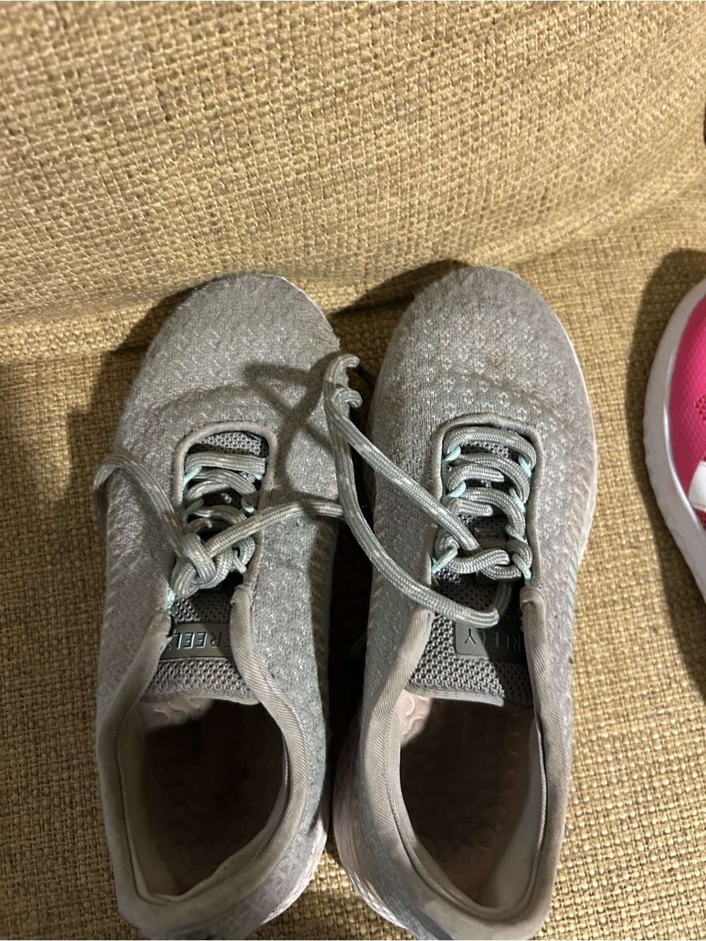 Kids Gray Knit Lace-Up Sneakers - Comfortable Everyday Wear